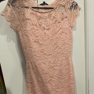 Pale pink lace dress